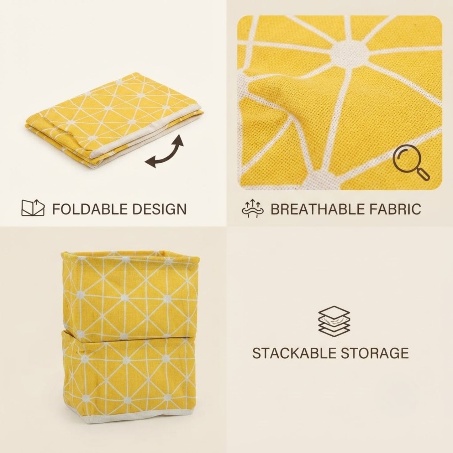 Foldable Cloth Storage Box (Set of 4)