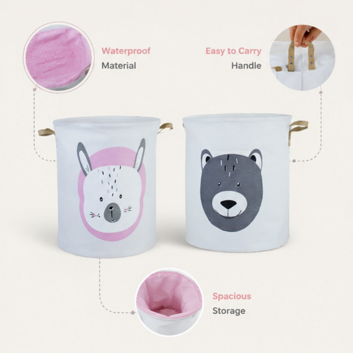 Round Laundry & Toys Basket