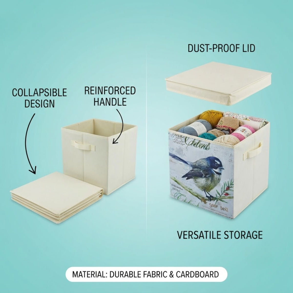 Fabric Storage Box with Lid