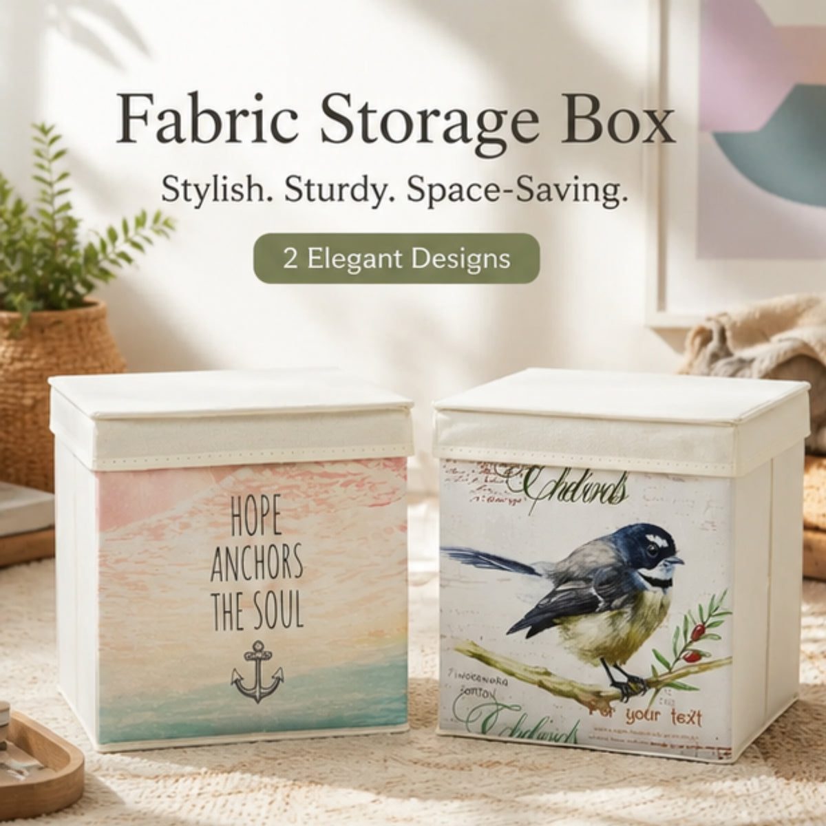 Fabric Storage Box with Lid