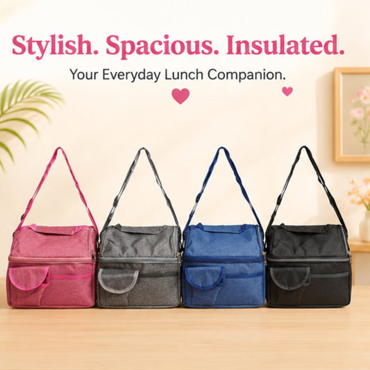 Double Layer Insulated Lunch Bag