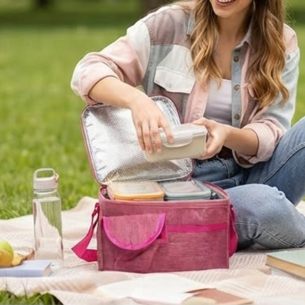Double Layer Insulated Lunch Bag
