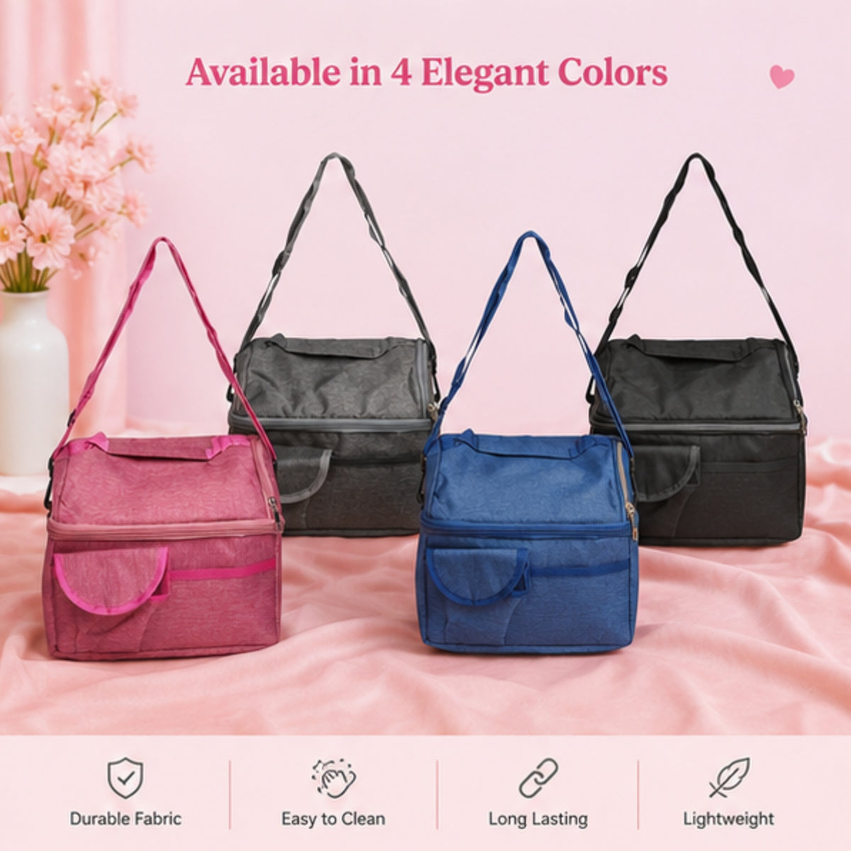 Double Layer Insulated Lunch Bag
