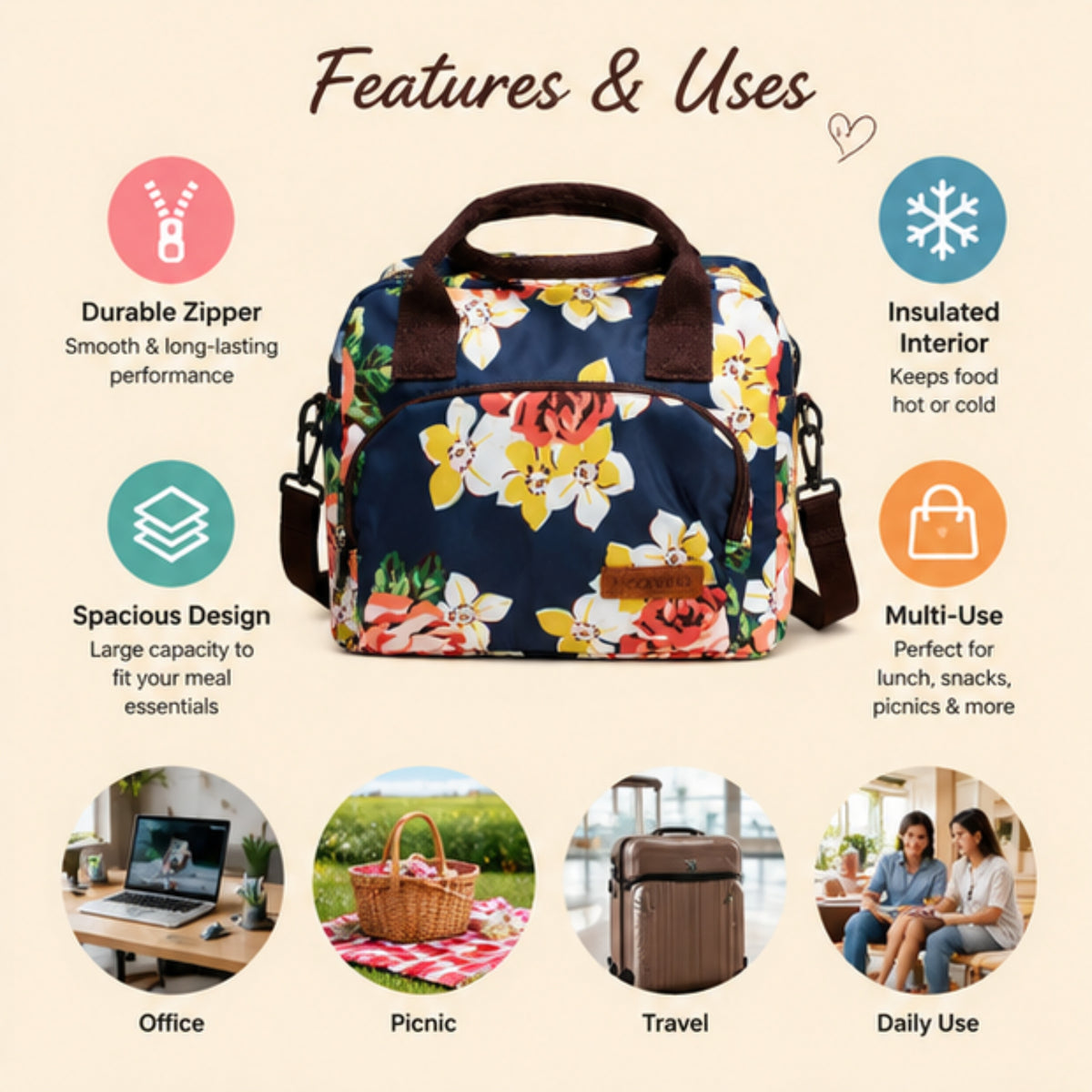 Insulated Tote Lunch Bag