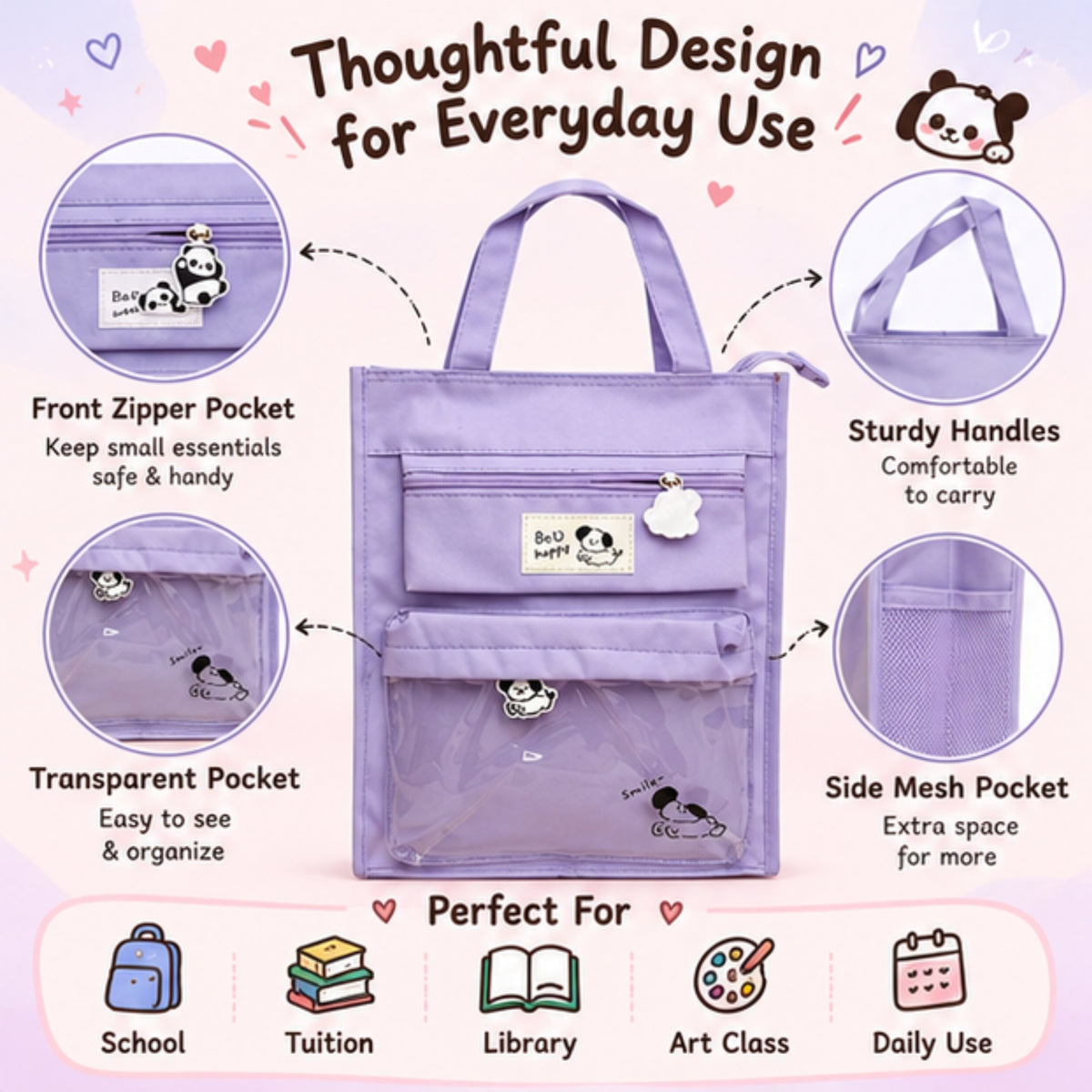 Kids Multi-Pocket Tote Bag