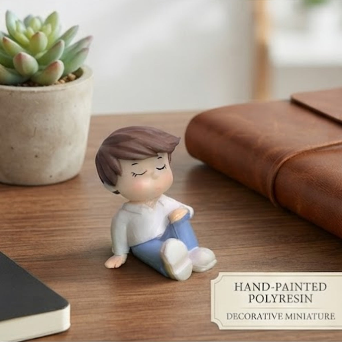 Sitting Boy & Girl Miniature Set