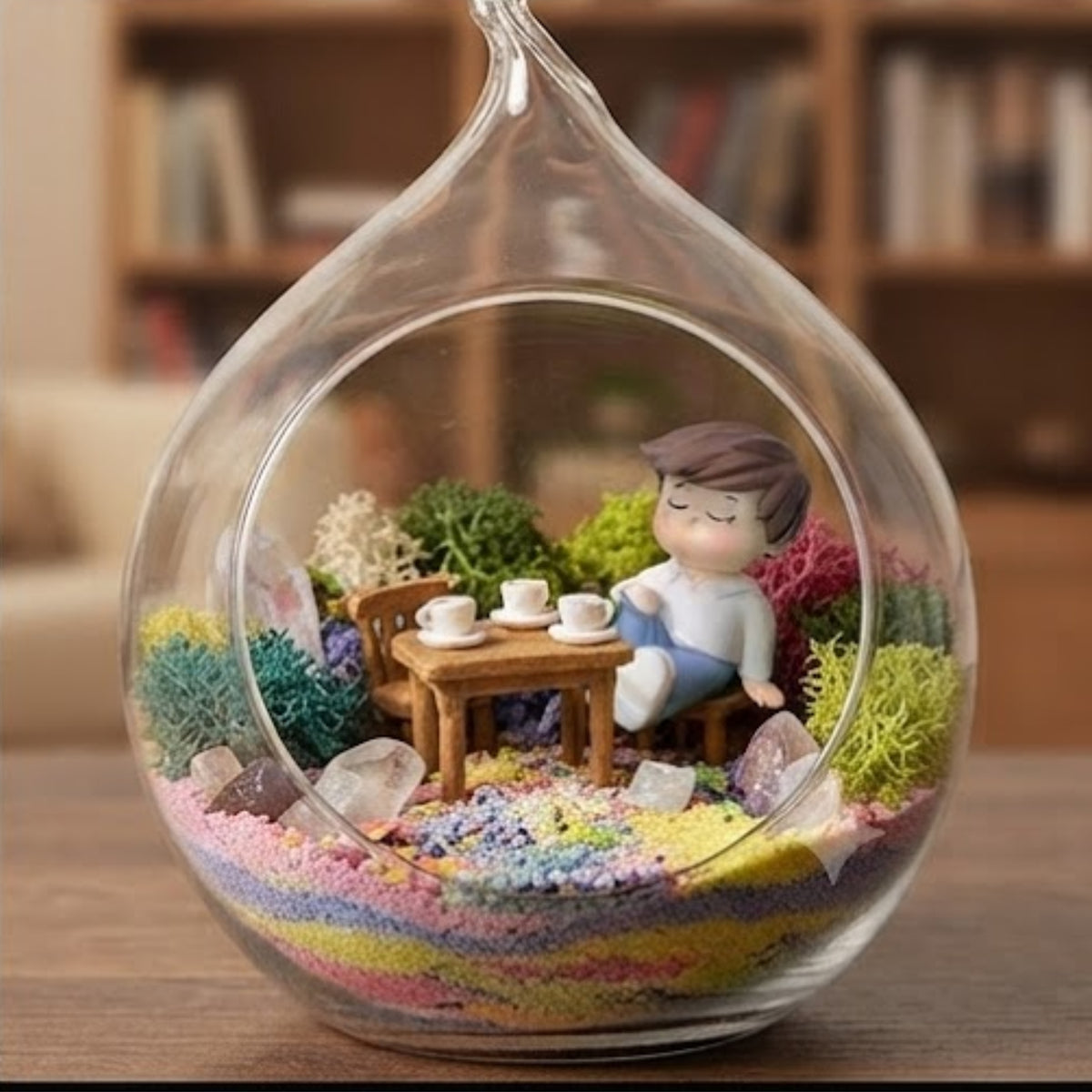 Sitting Boy & Girl Miniature Set