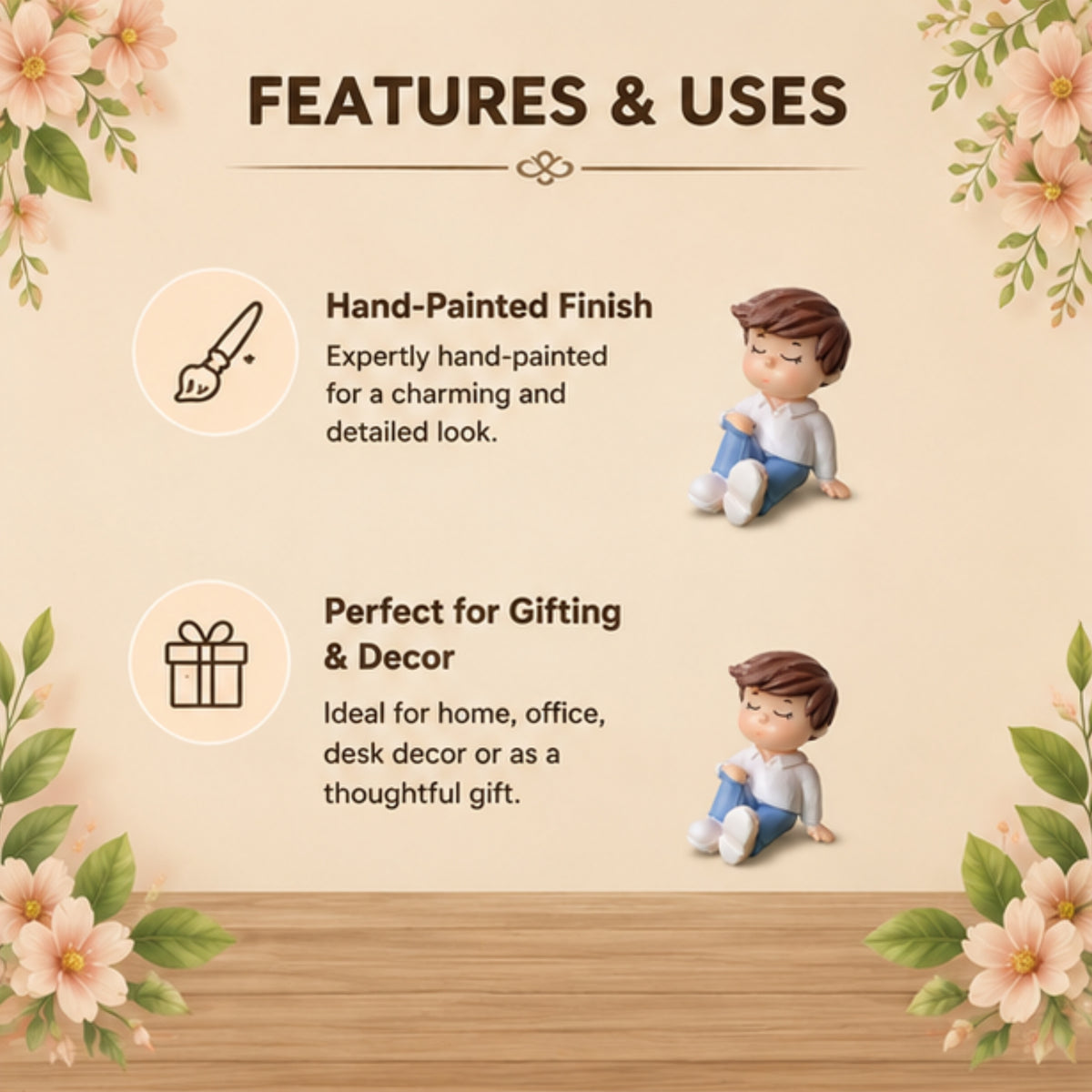 Sitting Boy & Girl Miniature Set