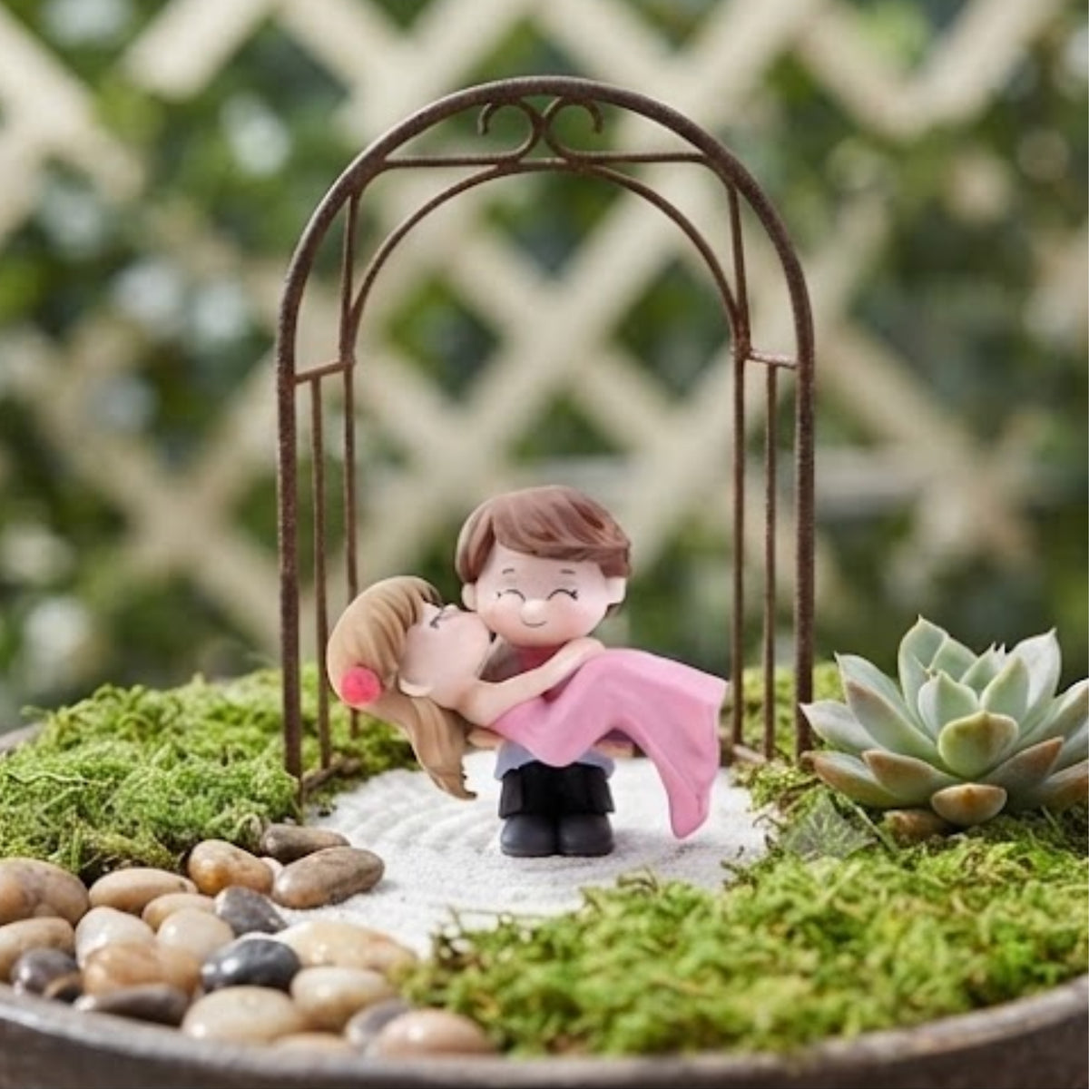 Boy Holding Girl Couple Miniature