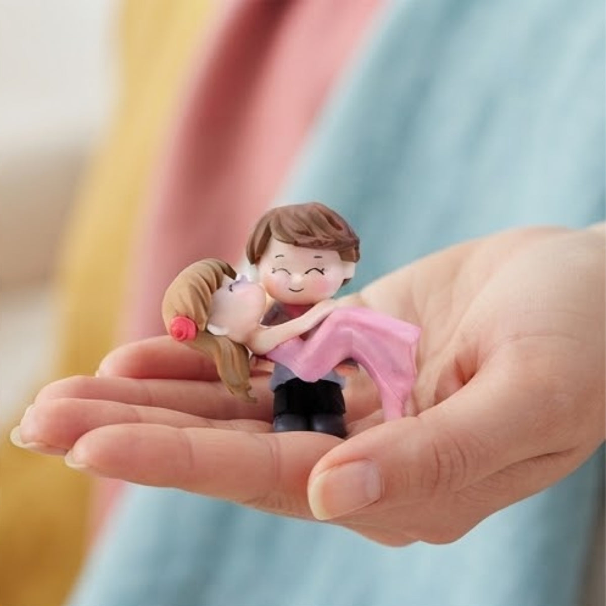 Boy Holding Girl Couple Miniature
