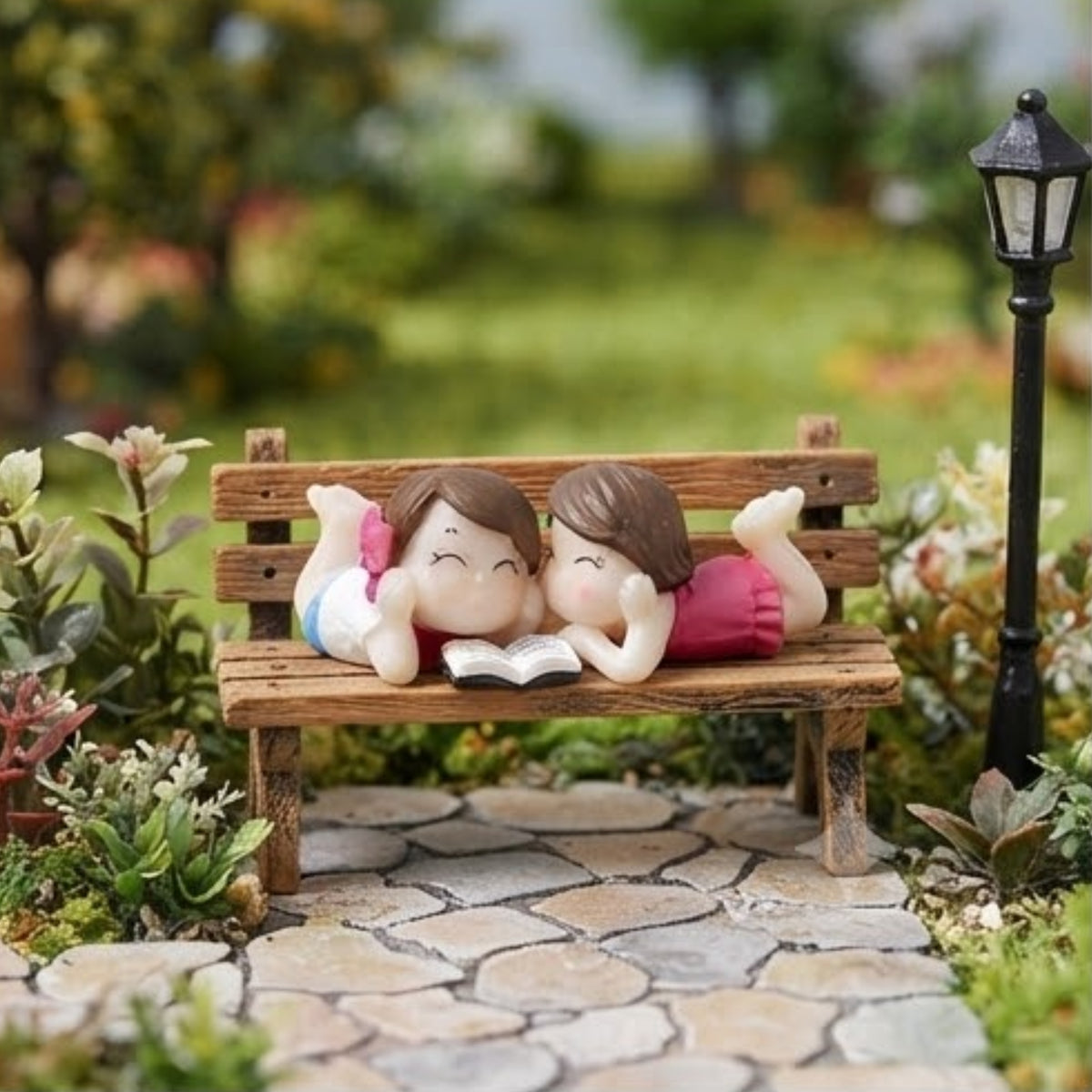 Lying Boy & Girl Couple Miniature