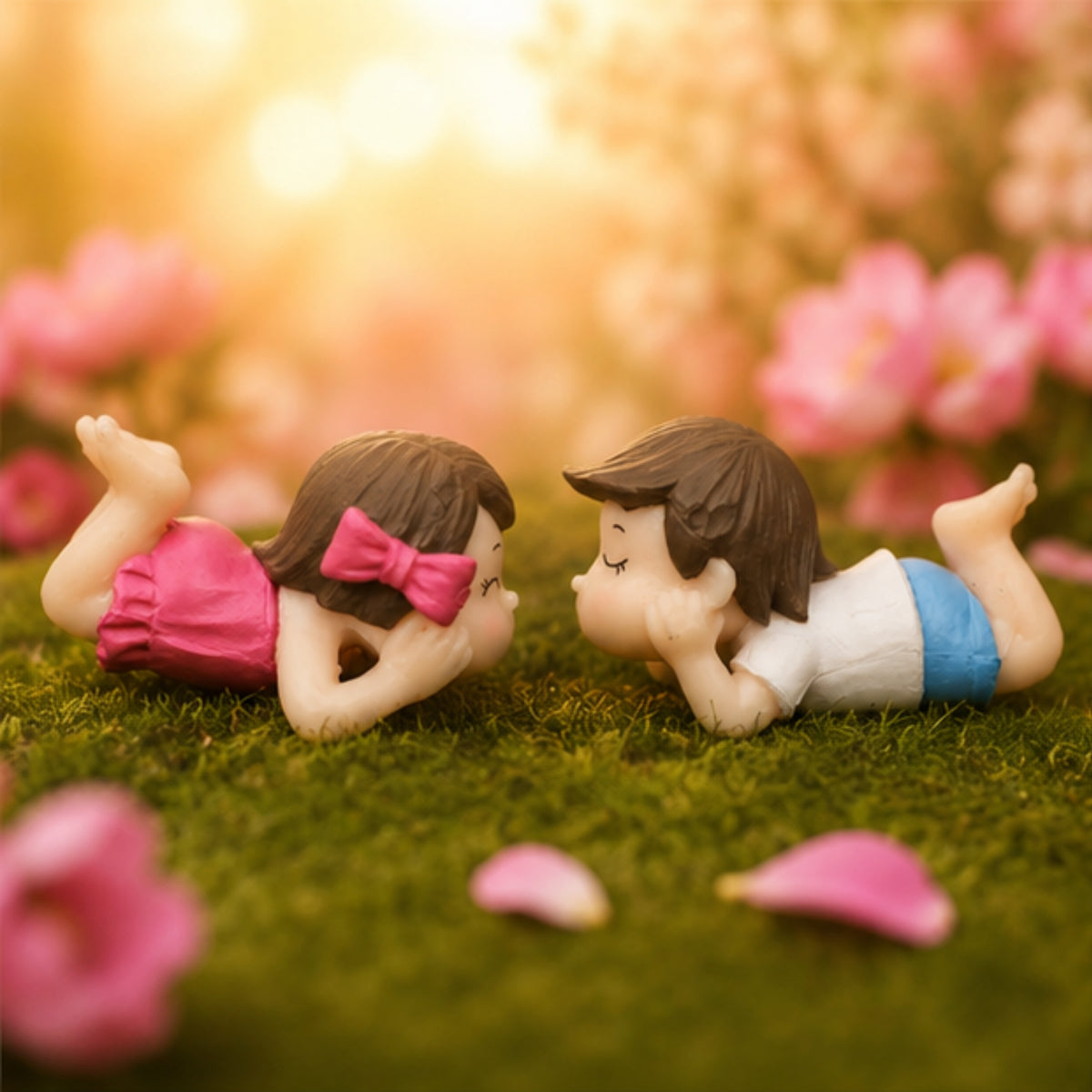 Lying Boy & Girl Couple Miniature