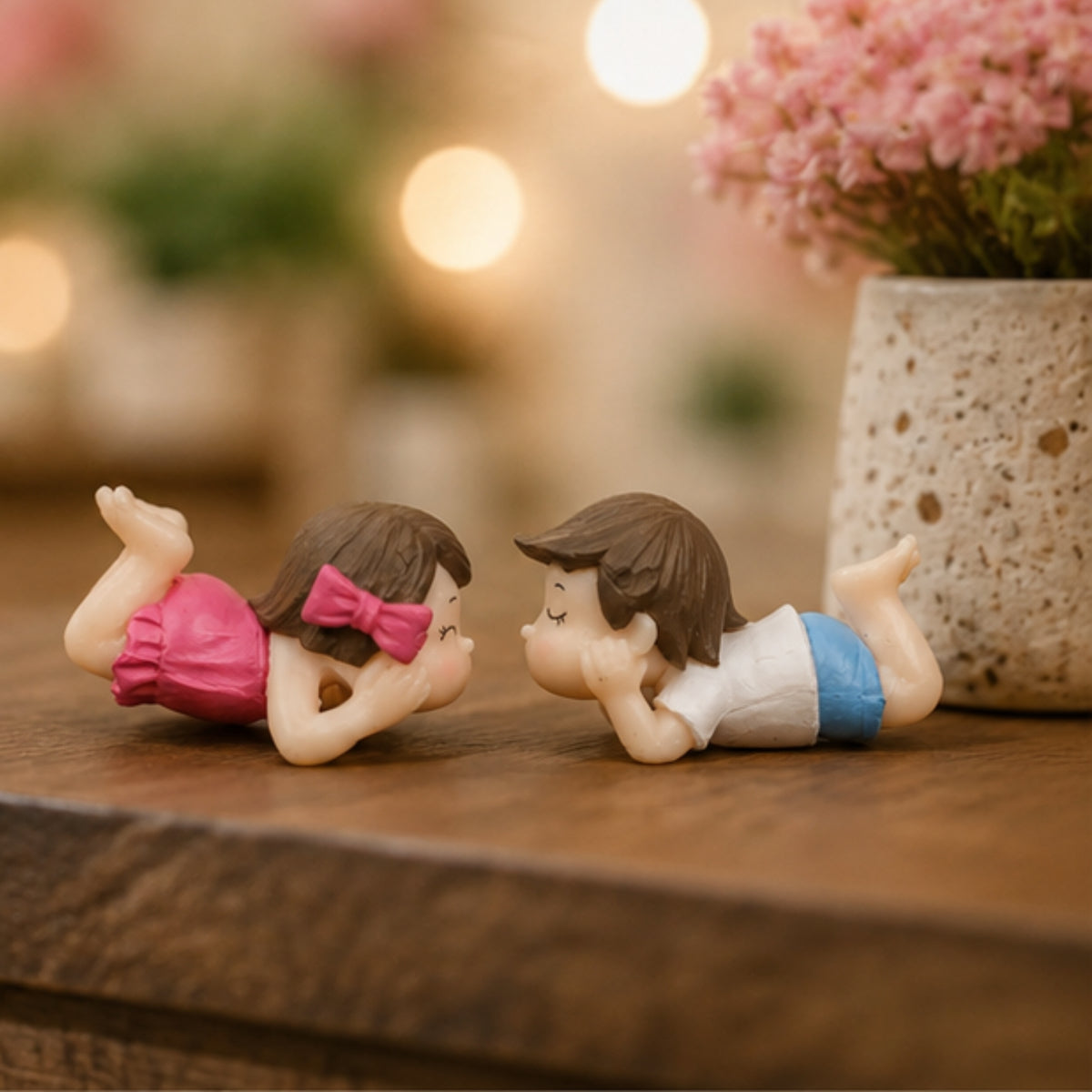 Lying Boy & Girl Couple Miniature