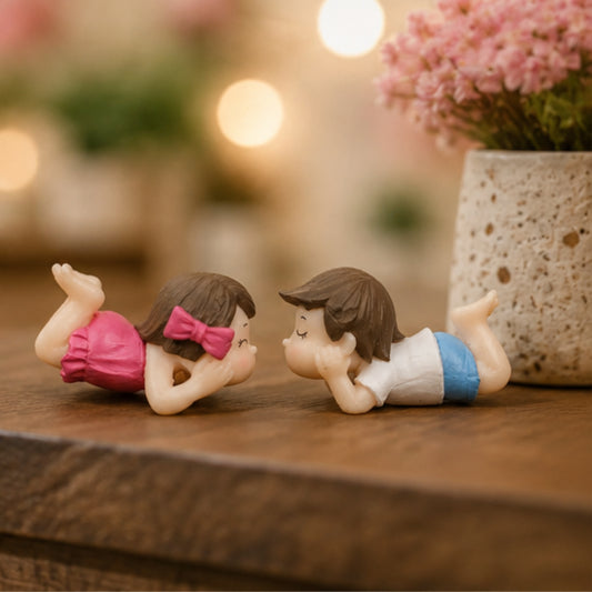 Lying Boy & Girl Couple Miniature