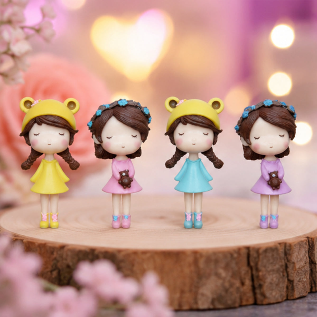 Set of 4 Girls Miniature Figurines