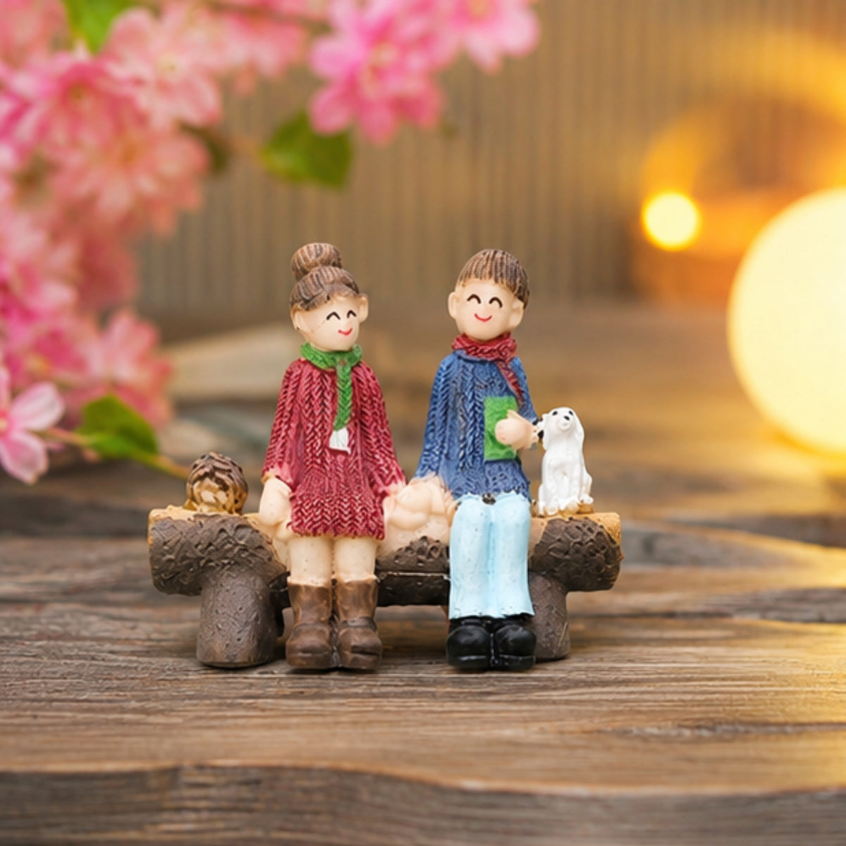 Couple on Bench Miniature Set