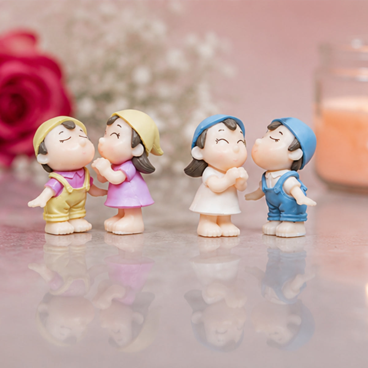 Set of 4 Small Couple Miniature