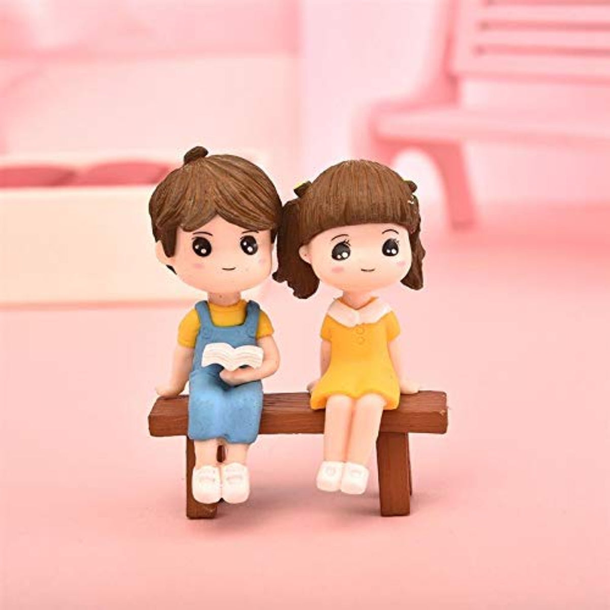 Small Kids on Bench Miniature Set