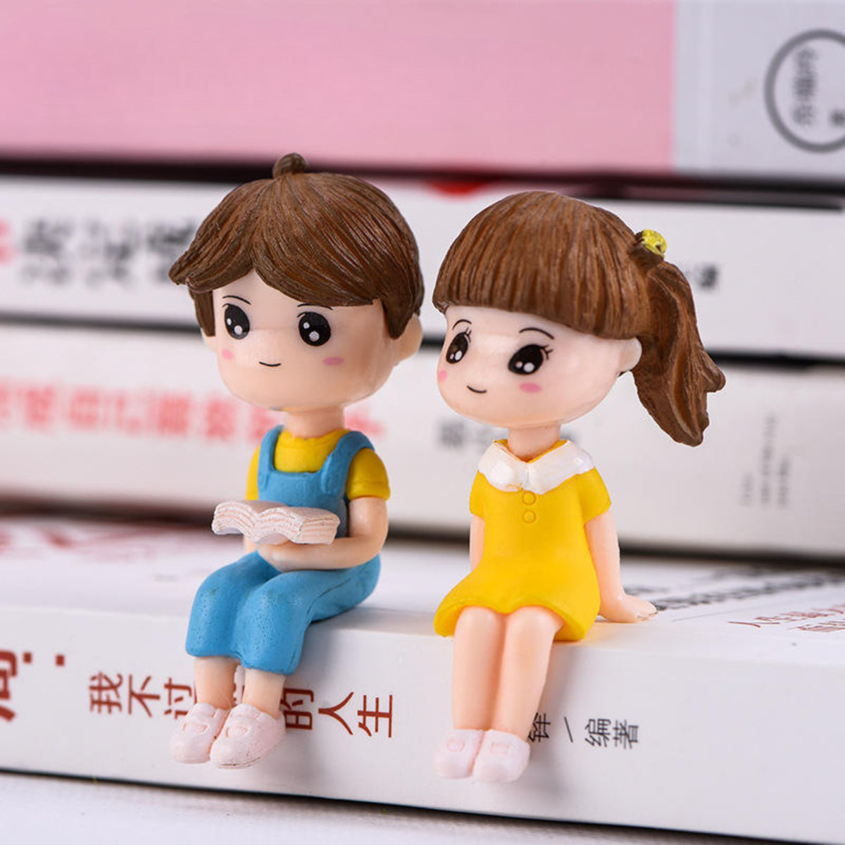 Small Kids on Bench Miniature Set