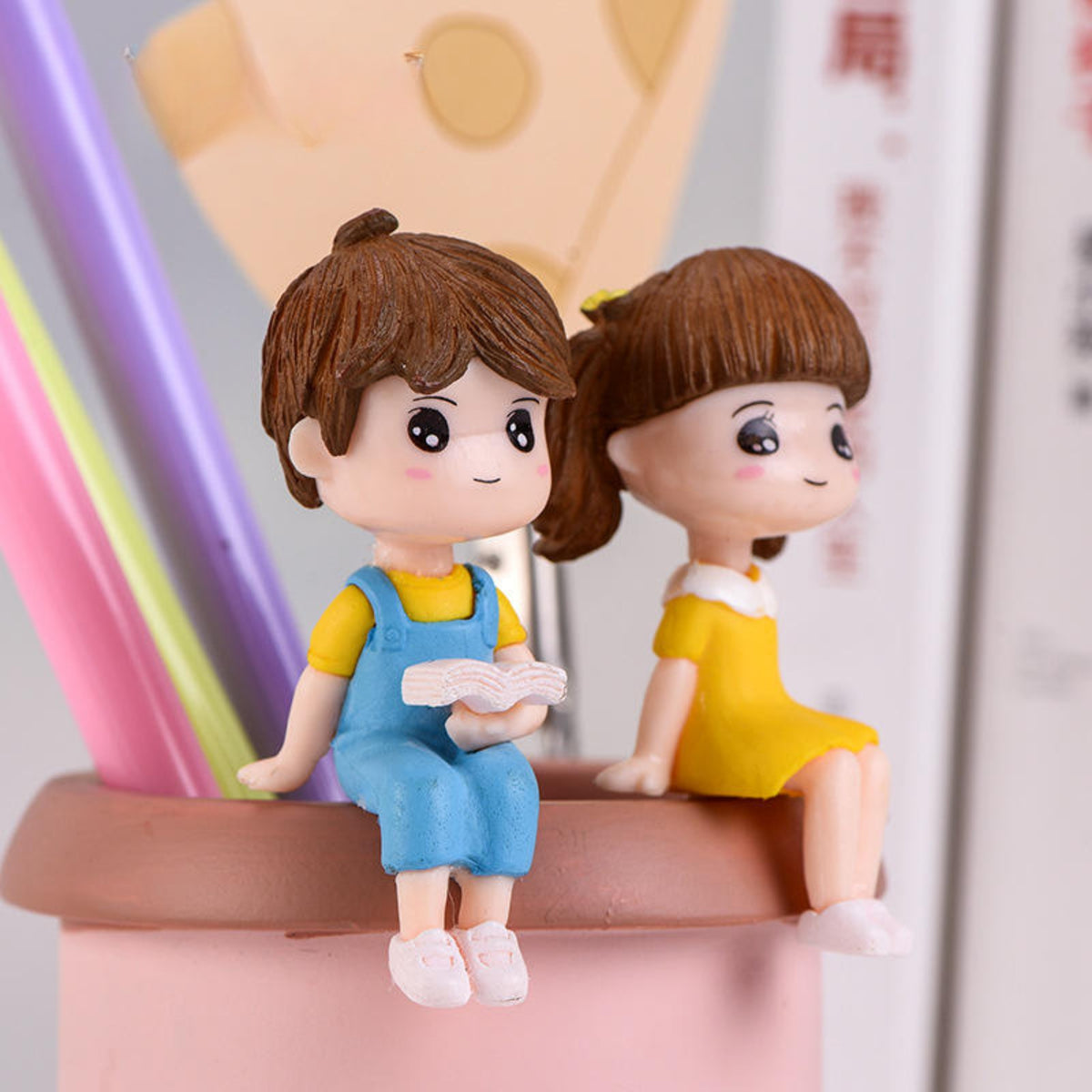 Small Kids on Bench Miniature Set