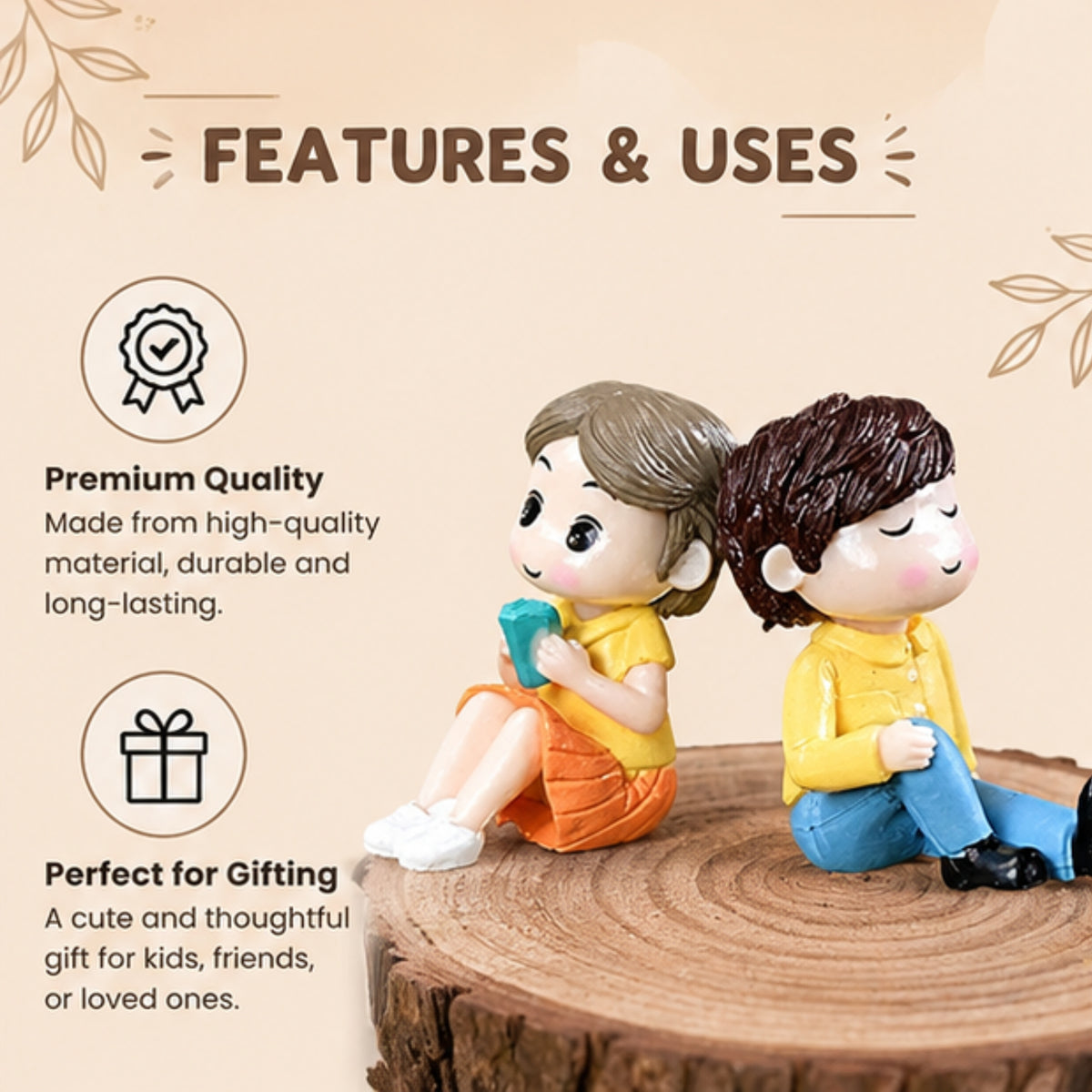 Kids Sitting Sipping Miniature Set