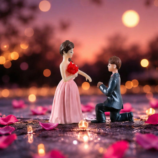 Boy Proposing Girl Miniature Set