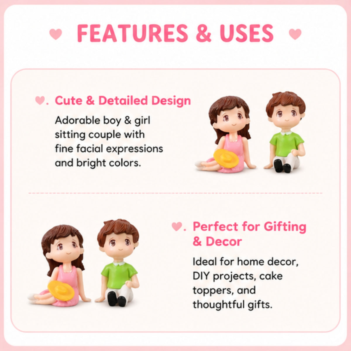 Girl & Boy Sitting Couple Miniature