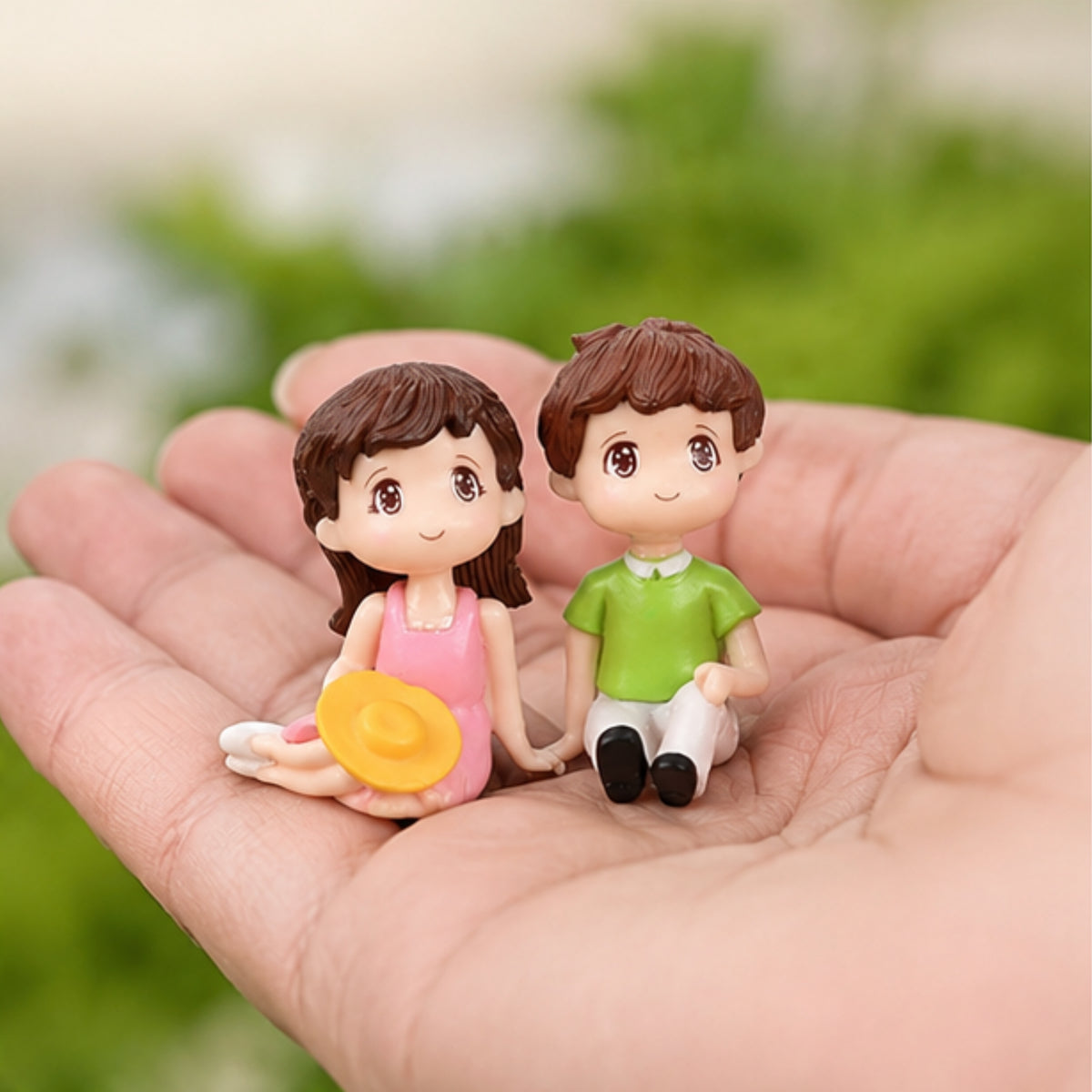 Girl & Boy Sitting Couple Miniature