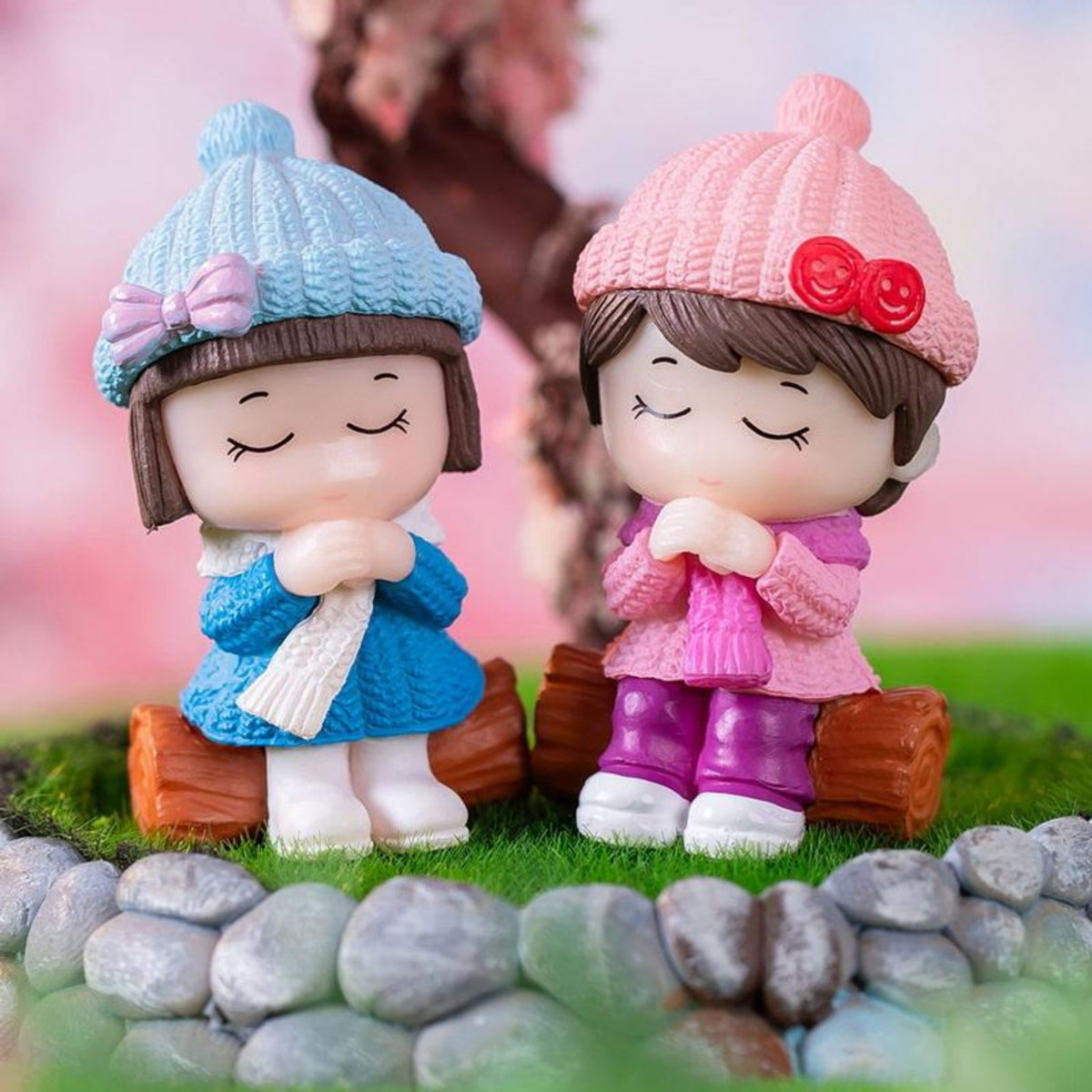Kids with Bonfire Miniature (Brown & Green)