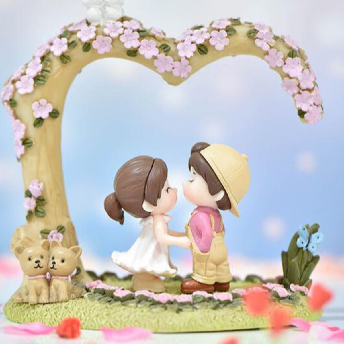 Kissing Cap Couple Miniature (Pink)