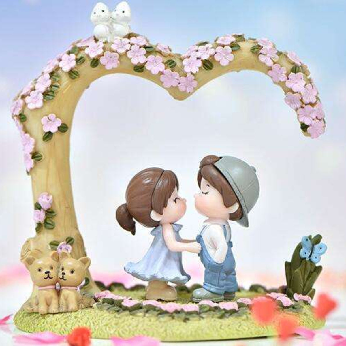 Kissing Cap Couple Miniature (Pink)