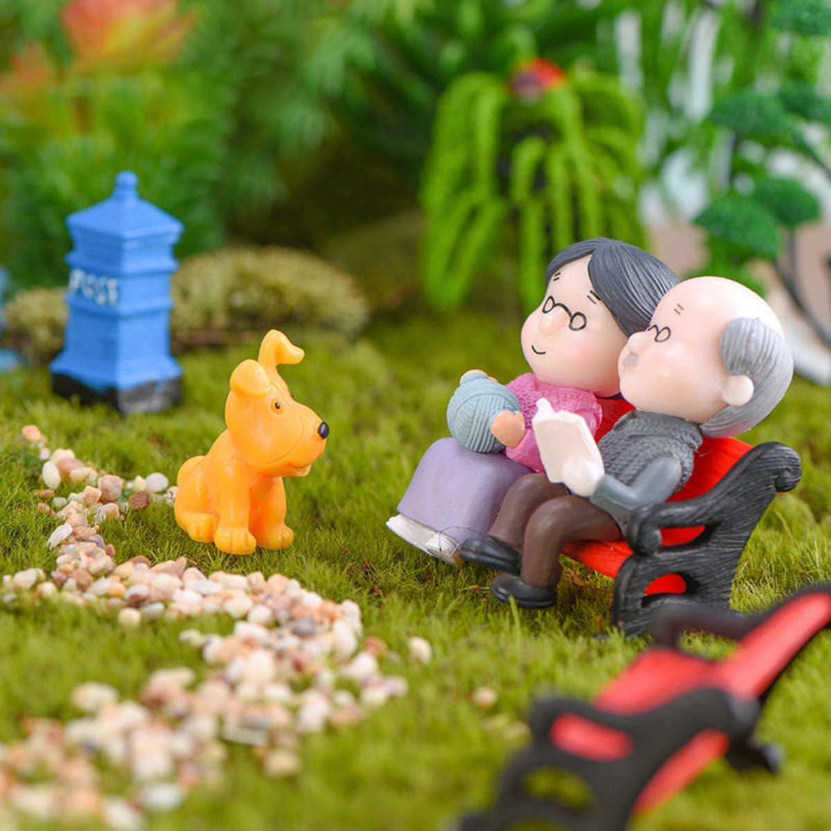 Grandparents on Bench Miniature