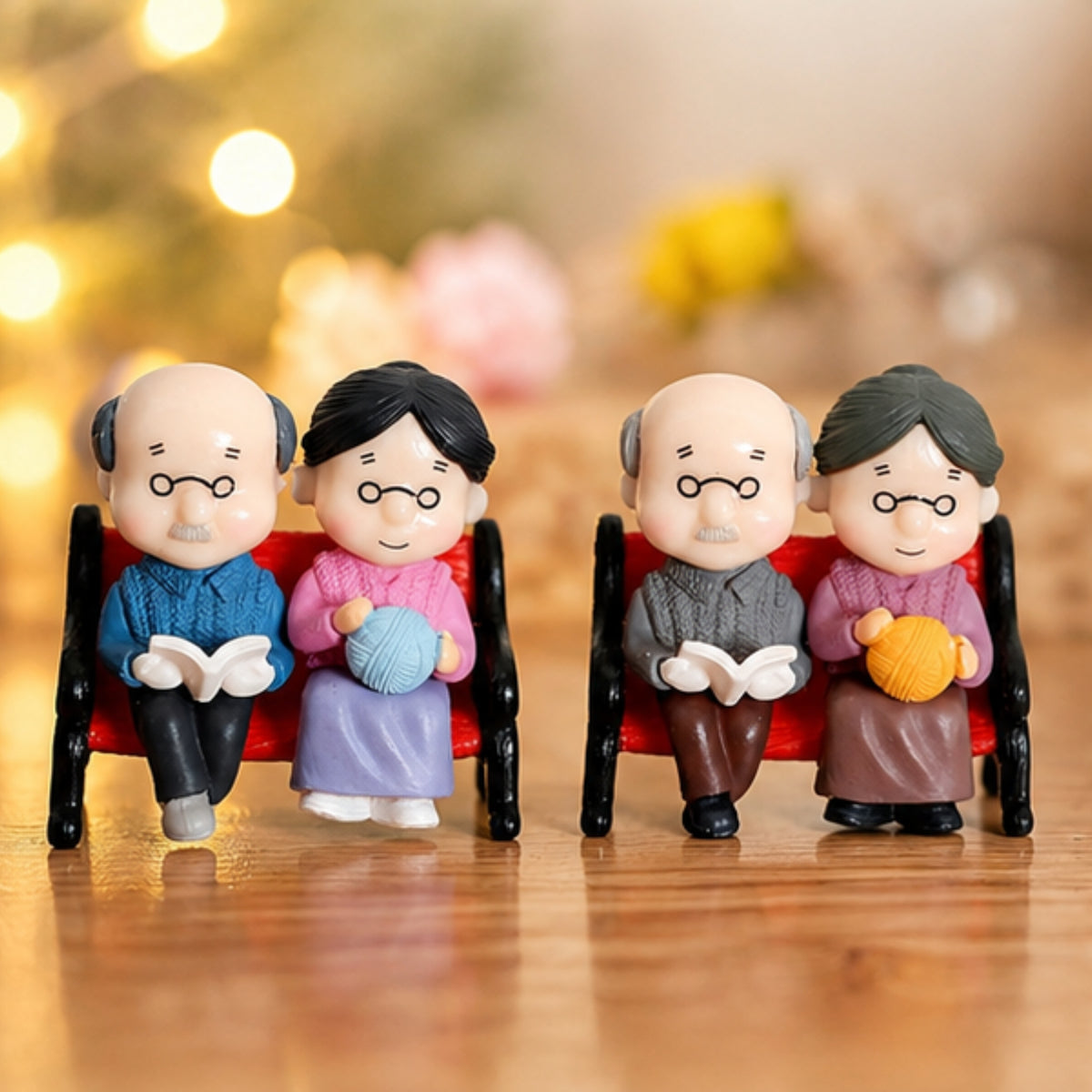 Grandparents on Bench Miniature