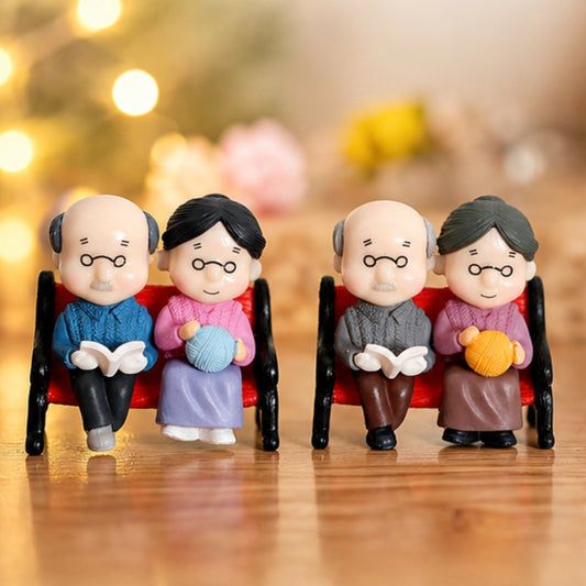 Grandparents on Bench Miniature