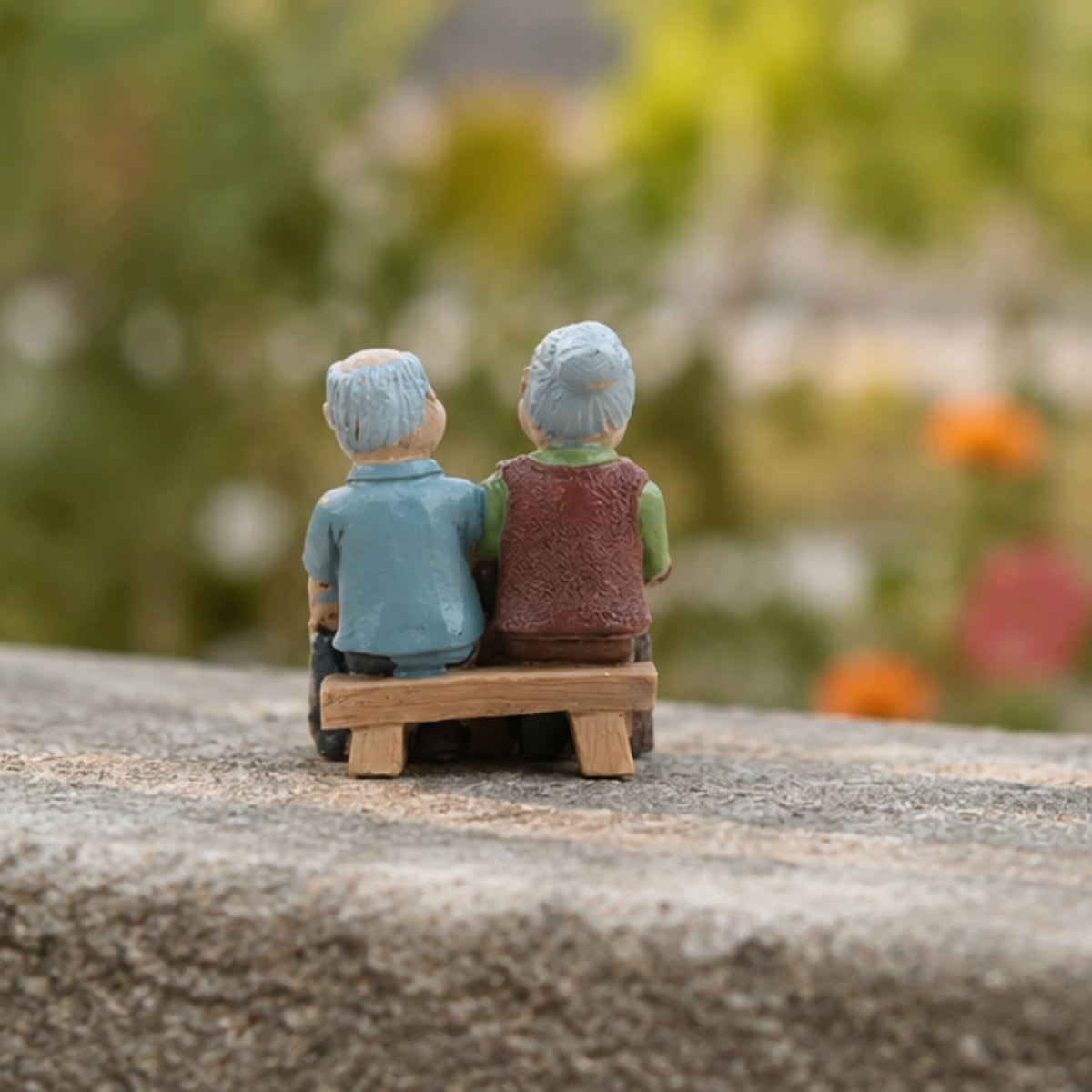 Old Couple Cooking Miniature