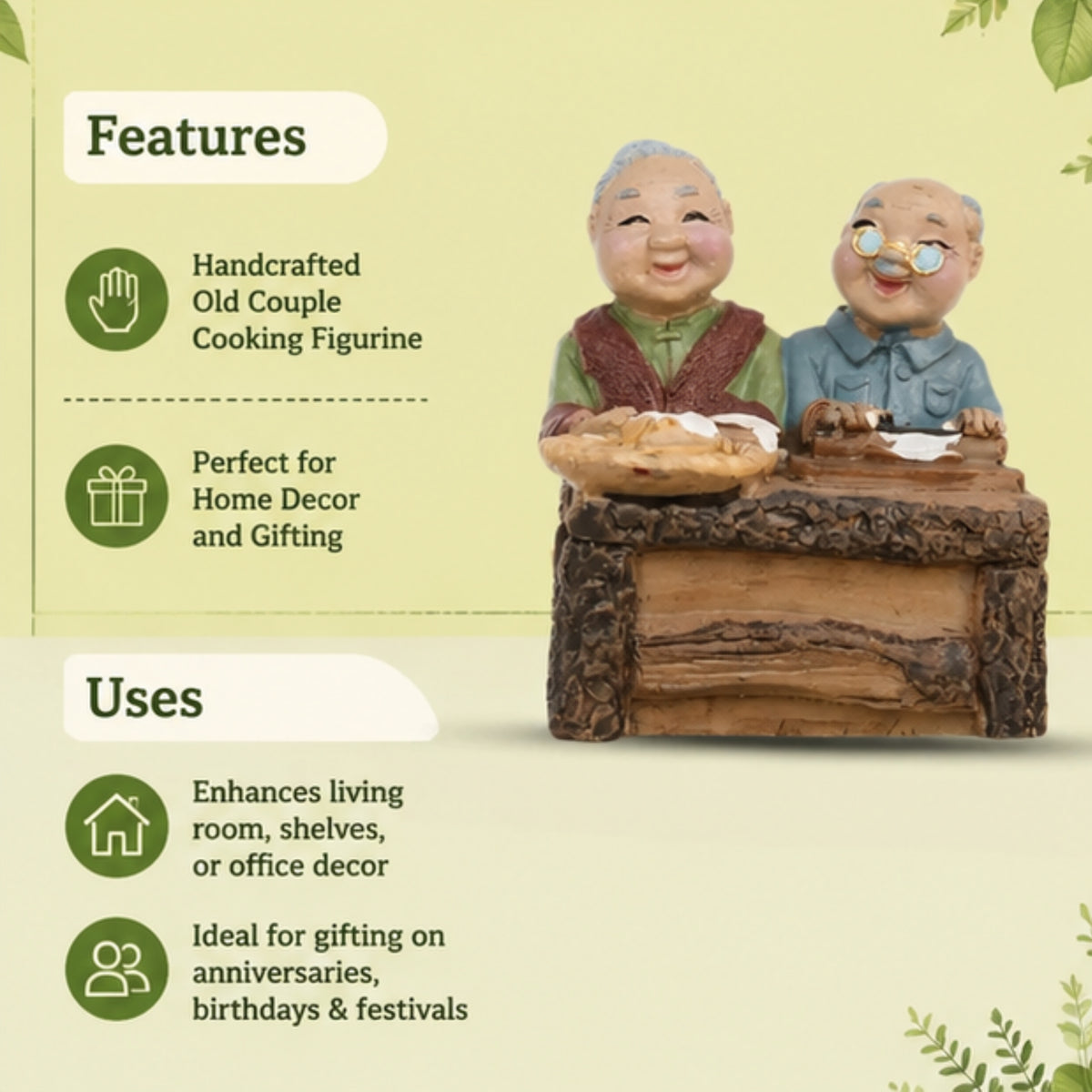Old Couple Cooking Miniature