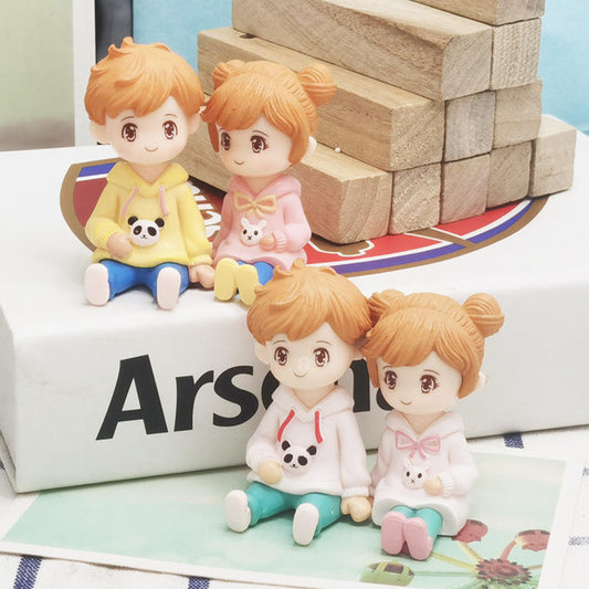Orange Hair Kids Miniature (Yellow & Pink)