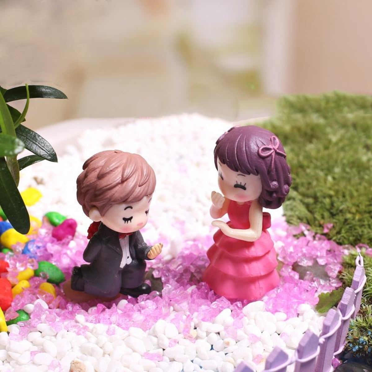 Small Proposing Couple Miniature