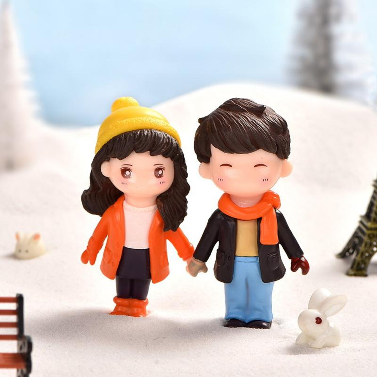 Winter Honeymoon Couple Miniature