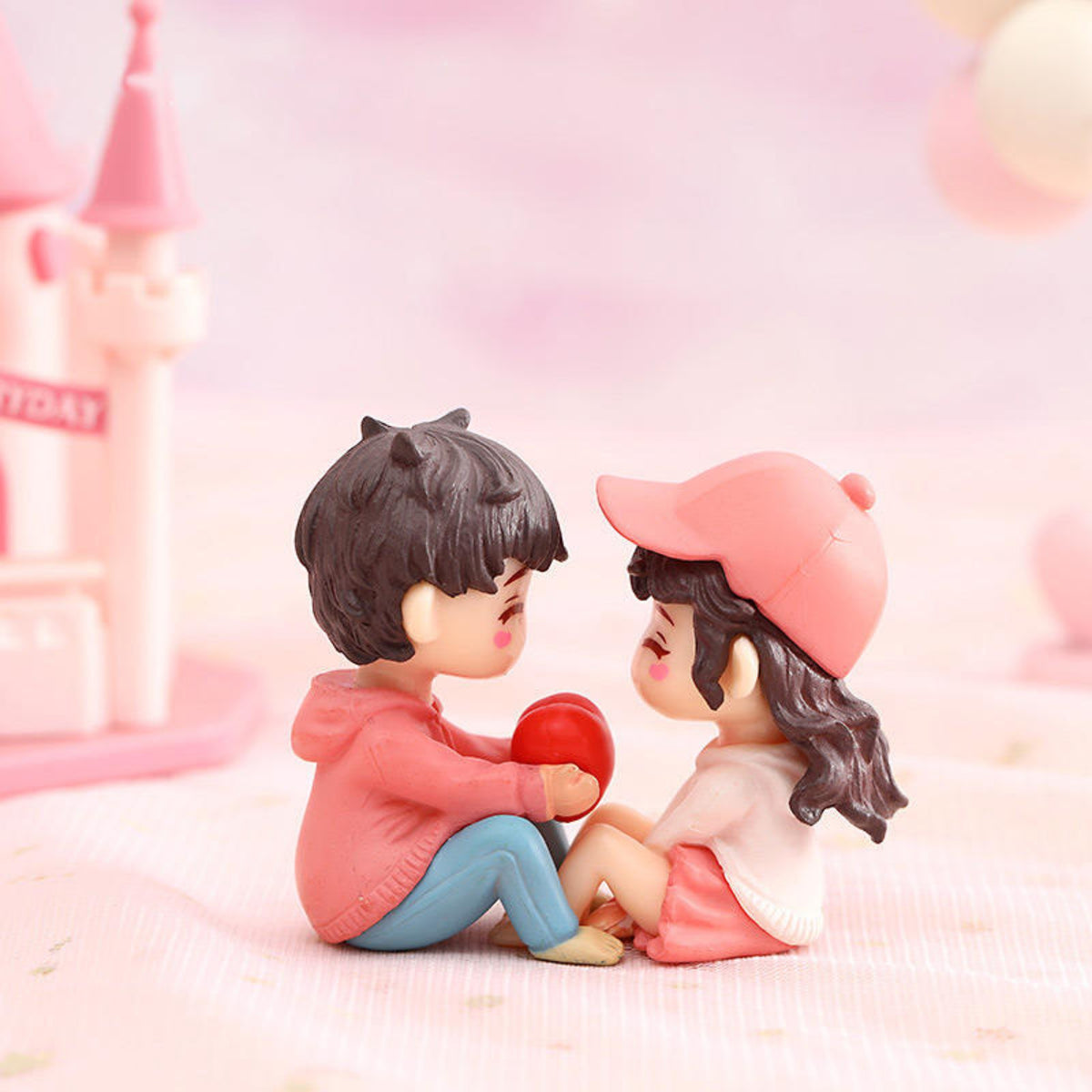 Couple Holding Heart Miniature