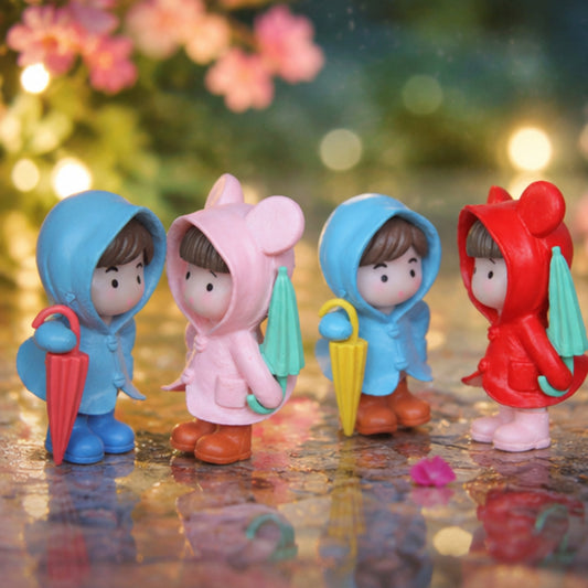 Raincoat Couple Miniature (Red & Blue)