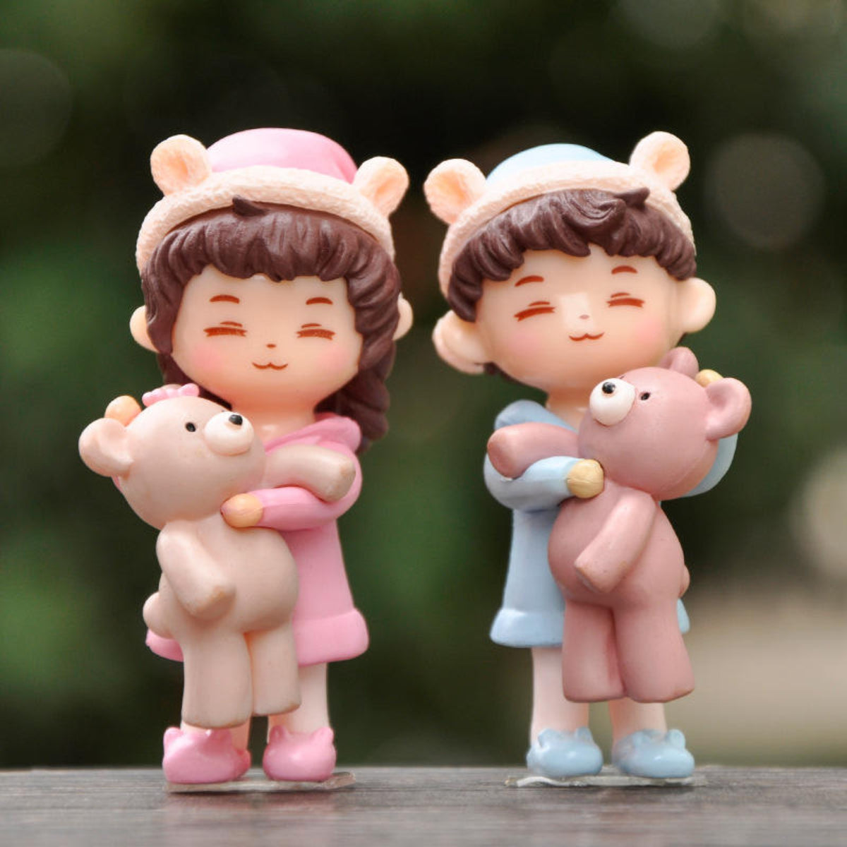 Couple Hugging Teddy Miniature
