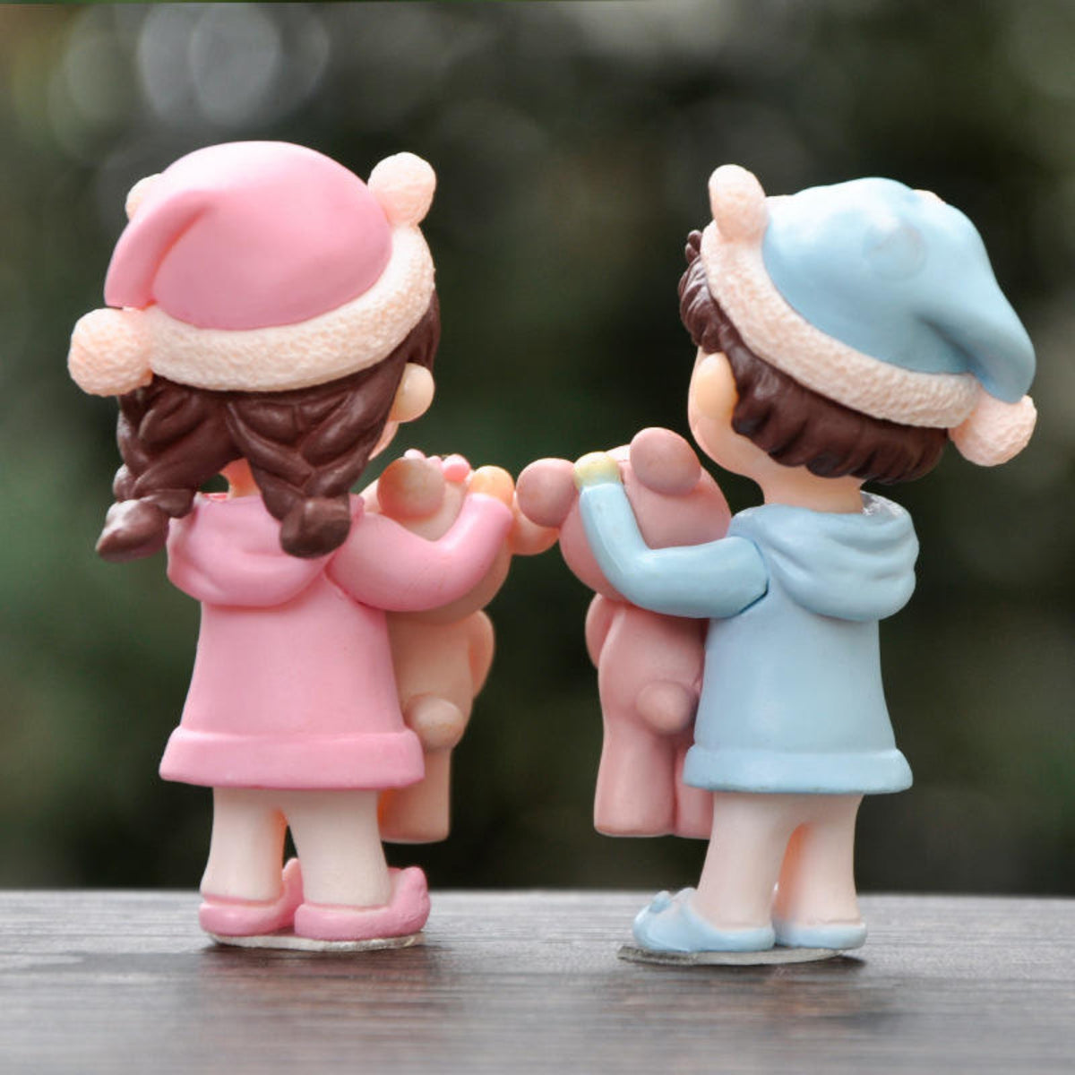Couple Hugging Teddy Miniature