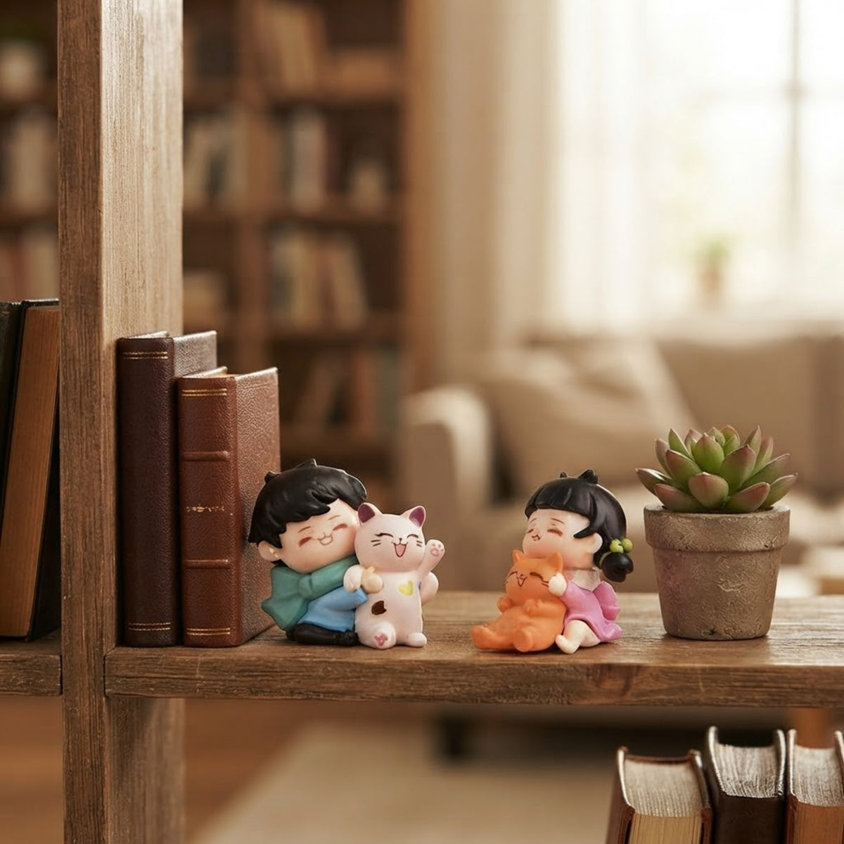 Couple Holding Kitty Miniature