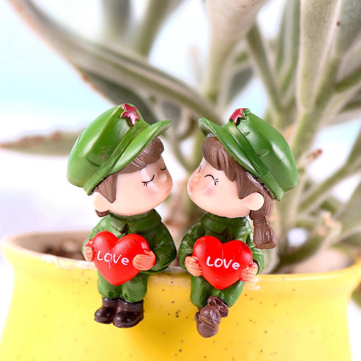 Army Couple with Heart Miniature