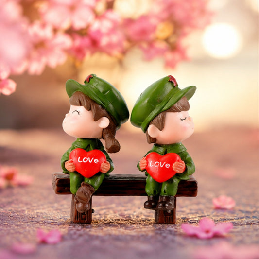 Army Couple with Heart Miniature