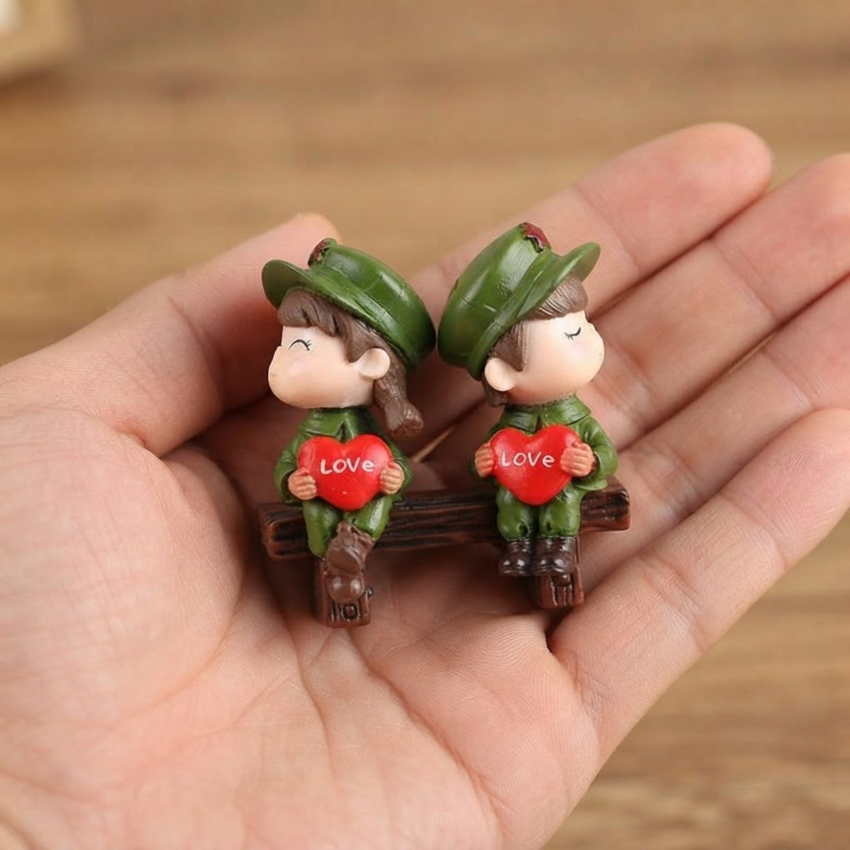 Army Couple with Heart Miniature