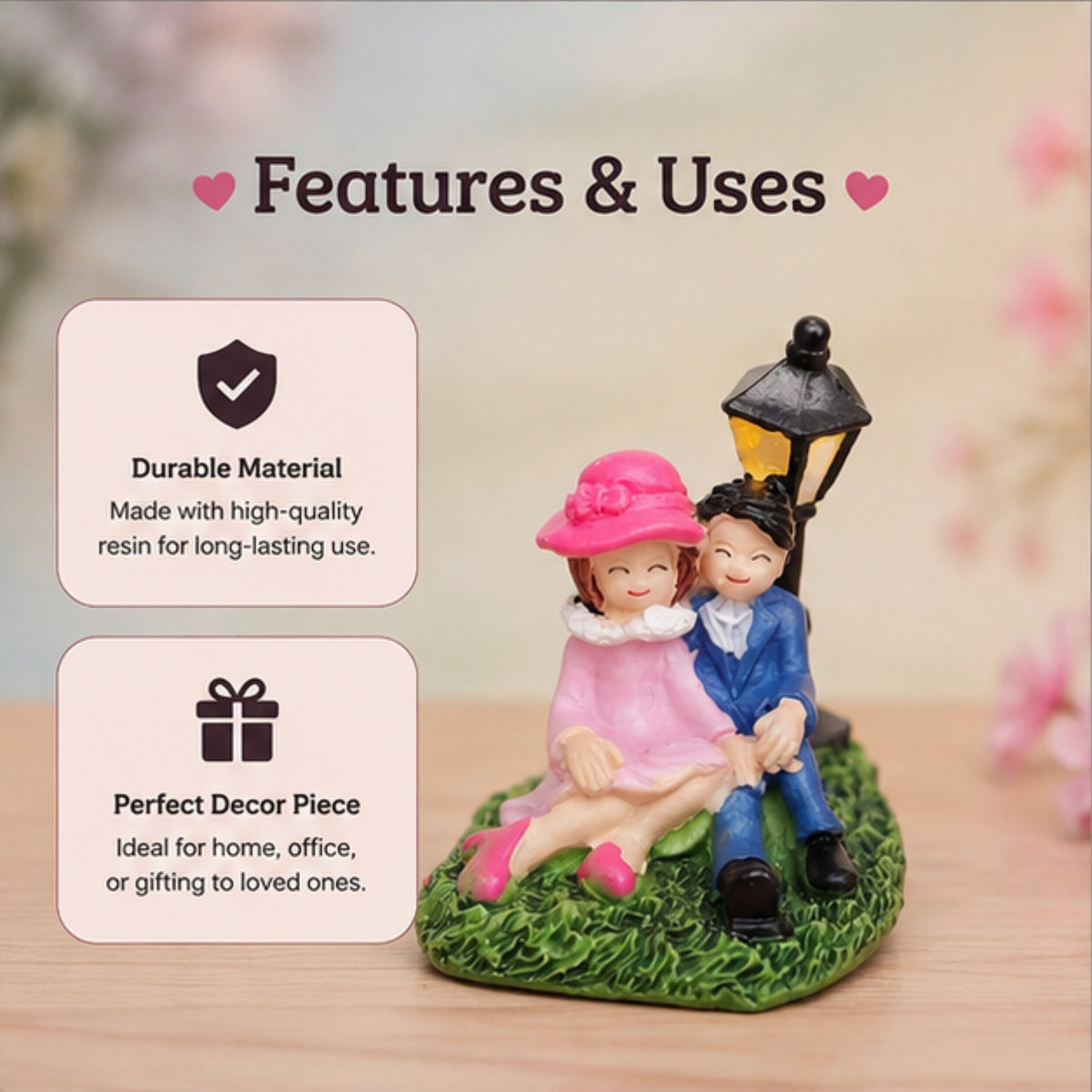 Couple Under Lamp Post Miniature