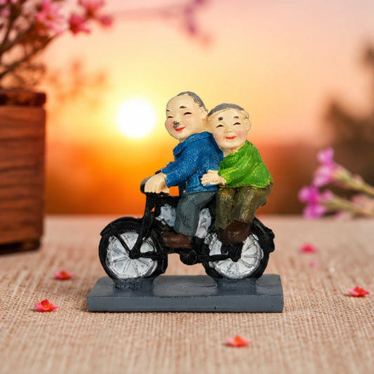 Old Couple on Cycle Miniature