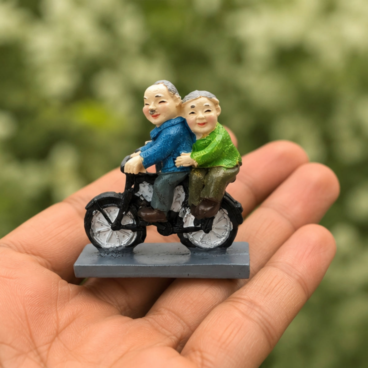 Old Couple on Cycle Miniature